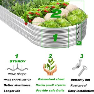 Hot Selling Elliptical Multi Specification Galvanized Sheet <b>Garden</b> Bed Metal Planting Box - Product Image 3