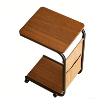 Table basse mobile moderne à double rangement, en bois massif écologique, design personnalisable pour salon et maison