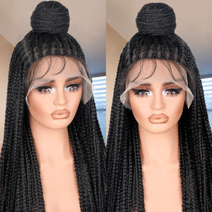 Perruque de Tresses Africaines Longues Sans Nœuds à Raie Carrée, 13x4 Lace Front HD, Style Dreadlocks, en Fibre Synthétique Haute <span class=keywords><strong>Température</strong></span> pour Femmes - Product Image 5