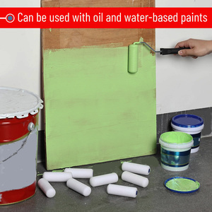 Kit de rouleaux <span class=keywords><strong>à</strong></span> <span class=keywords><strong>peinture</strong></span> en mousse industrielle de 4 pouces, haute densité, double design arrondi, mini réparation murale DIY, OEM, décoration intérieure - Product Image 6