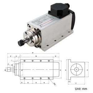 Motor de Husillo de Alta Frecuencia con Enfriamiento por Aire, Correa Cuadrada, ER16, 24000 RPM, 1.5KW, Zhong Hua Jiang, BT30, 110V/220V, para Máquina CNC de Perforación - Product Image 2