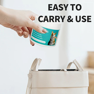 Toallitas húmedas para mascotas a base <span class=keywords><strong>de</strong></span> plantas OEM, 100 Uds., toallitas húmedas suaves para limpiar los ojos <span class=keywords><strong>de</strong></span> los gatos y eliminar las manchas <span class=keywords><strong>de</strong></span> lágrimas, Etiqueta Privada - Product Image 5