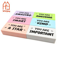 6 Gommes à effacer avec des mots positifs, vous êtes incroyable, gommes à effacer en caoutchouc motivantes, récompense pour les enseignants, encouragement, papeterie