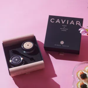 Factory Customized Print New Design Custom Boxes Caviar Black Packaging Box Black Caviar Tin Jar Gift SetPackaging Gift Box
