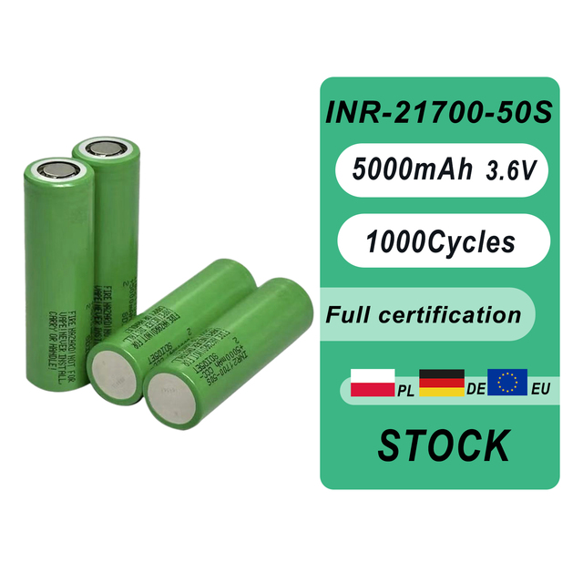 MASON Original 45A Continuous Discharge 21700 5000mAh 50S Cell 3.6V High Capacity for Power Tools CE/RoHS/UN38.3 Certified