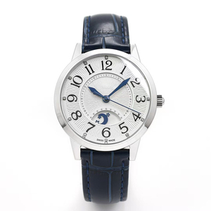 Reloj Mecánico Unisex de Alta Gama con Fase Lunar Automática, Reserva de Energía Día/Noche, Esfera Blanca con Incrustaciones de Zafiro y Moissanita, 2026 - Product Image 1