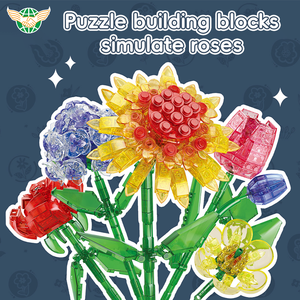 YF Flower Model Decoration Building Blocks Sets Asamblea 12 tipos Regalos de Navidad Flores Building Blocks - Product Image 4