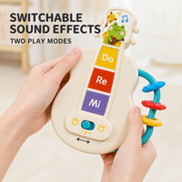 Juguete Musical para Bebés con Sonidos de Guitarra, Teclas Táctiles, Dos Modos de Juego, Anillos Deslizantes y Efectos de Sonido para el Aprendizaje Temprano y Estimulación Sensorial