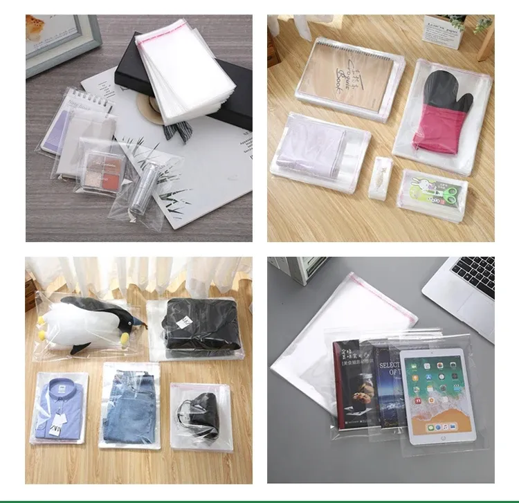 Southeast Asia Hot Products Cellophane Self-adhesive Bag Plastic Opp Transparent Cello Clear Bag