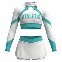 Tenue de cheerleading sur mesure à manches longues avec short, vêtements respirants pour la compétition et l'entraînement des équipes pour filles