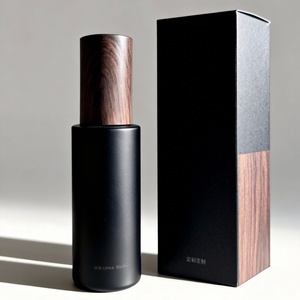 Flacon pompe en verre noir mat format voyage pour huile à <span class=keywords><strong>barbe</strong></span> homme, flacon compte-gouttes, emballage cosmétique, stock disponible, vente en gros - Product Image 4