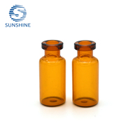 Flacon en verre ambré cylindrique de 3 ml, type I USP, récipient de laboratoire avec bouchon en caoutchouc pour le stockage d'échantillons liquides et de réactifs, ISO15378