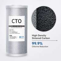 Cartouche filtrante CTO Big Blue de 10 pouces pour la purification de l'eau potable, best-seller, bloc de carbone fritté à haute teneur en iode 1000 mg/g