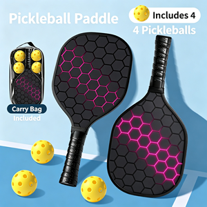 Palas de Pickleball Negras con Patrón Hexagonal, Agarre Antideslizante, Forma Estándar, Juego de 2 Piezas para Adultos, para Todas las Estaciones - Product Image 5