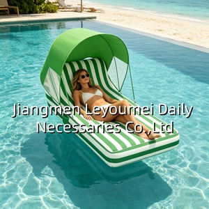 Nouveau transat gonflable individuel 2026 avec auvent, flotteur de piscine en tissu adapté pour piscine et plage, idéal pour bronzer en extérieur - Product Image 4