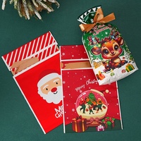Kantong Permen Natal Kemasan Hadiah Kecil Kantong Apel Desain Santa Claus Asal Yiwu Kantong Serut E-Commerce Lintas Batas