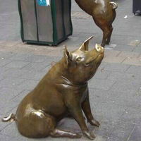 Original figurine de cochon en laiton, sculpture de jardin en laiton, cuivre métallique, ménage, Sculpture de bar en bronze