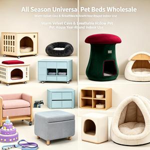 Mesa Auxiliar Minimalista con Cama Ovalada para Gatos, Nido Oculto para Mascotas, Decoración Moderna para el Hogar, Muebles para Mascotas - Product Image 1
