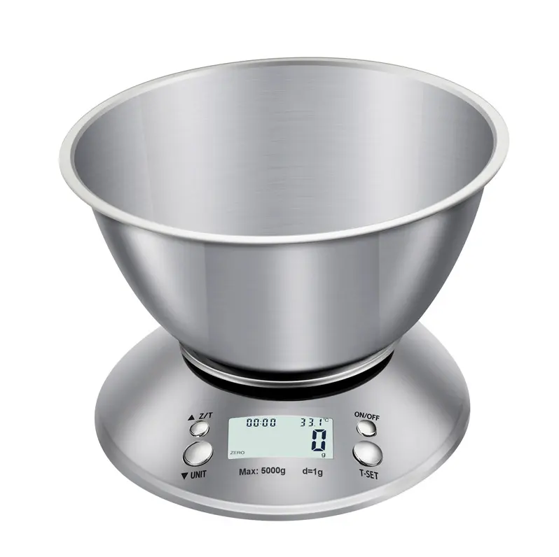 New Household stainless steel kitchen scale 5kg/1g with bowl baked food gram scale 3kg/0.1g small electronic platform scale