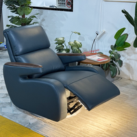 Chaise inclinable électrique à cadre en bois massif canapé simple en cuir grainé supérieur Massage extensible à bascule pour la vie
