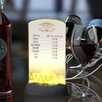 Tente de table de menu clignotant à LED en acrylique personnalisée pour bars et restaurants