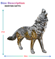 Vente en gros ornement steampunk résine artisanat pour cadeaux décorations pour la maison vapeur punk décor jardin résine animal loup statue