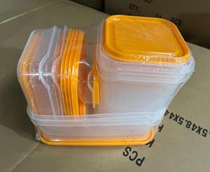 17 Piece <b>Stackable</b> Plastic Meal Prep Reusable Food <b>Storage</b> <b>Containers</b> with Lids Kitchen Organizer - Product Image 4