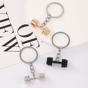 New Fashion Dumbbell Keychain Creative Couple Pendant Women Jewelry <b>Backpack</b> Pendant Keyring Popular Fitness Gift - Product Image 1