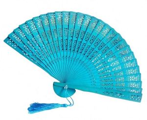 Éventail en bois de santal personnalisé pour invités de mariage, souvenir sur mesure, vente en gros, en stock - Product Image 3