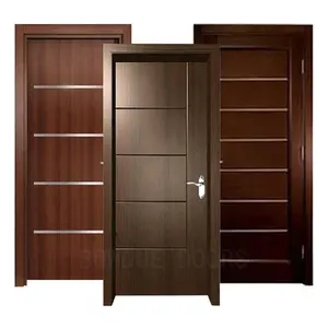 Puertas de madera maciza MDF tradicional, puerta Interior de melamina de alta calidad, insonorizadas para puertas de Casa