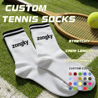 Chaussettes de tennis anti-ampoules personnalisées pour jeunes, 100 % coton, douces et respirantes, échantillons gratuits, logo personnalisé, pour joueurs de tennis amateurs, achats en gros