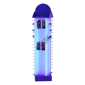Thiết kế hiện đại Acrylic kính đứng hiển thị với ánh sáng LED & bền móc xoay perspex tủ trưng bày cho cửa hàng - Product Image 5