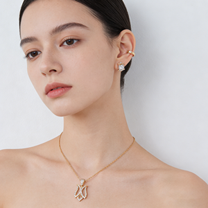 ชุดเครื่องประดับเพชรซิคอนทรงเปลวไฟ Hengdian ชุบทอง 18K ทำจากทองเหลือง สำหรับงานแต่งงานและงานปาร์ตี้ สร้อยคอและต่างหูสำหรับผู้หญิง ขายส่งเครื่องประดับ - Product Image 4