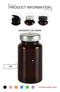 Botella de vitamina de suplemento de plástico de grado alimenticio de color personalizado de PET de 500ml con tapa resistente a los niños personalizada - Product Image 4