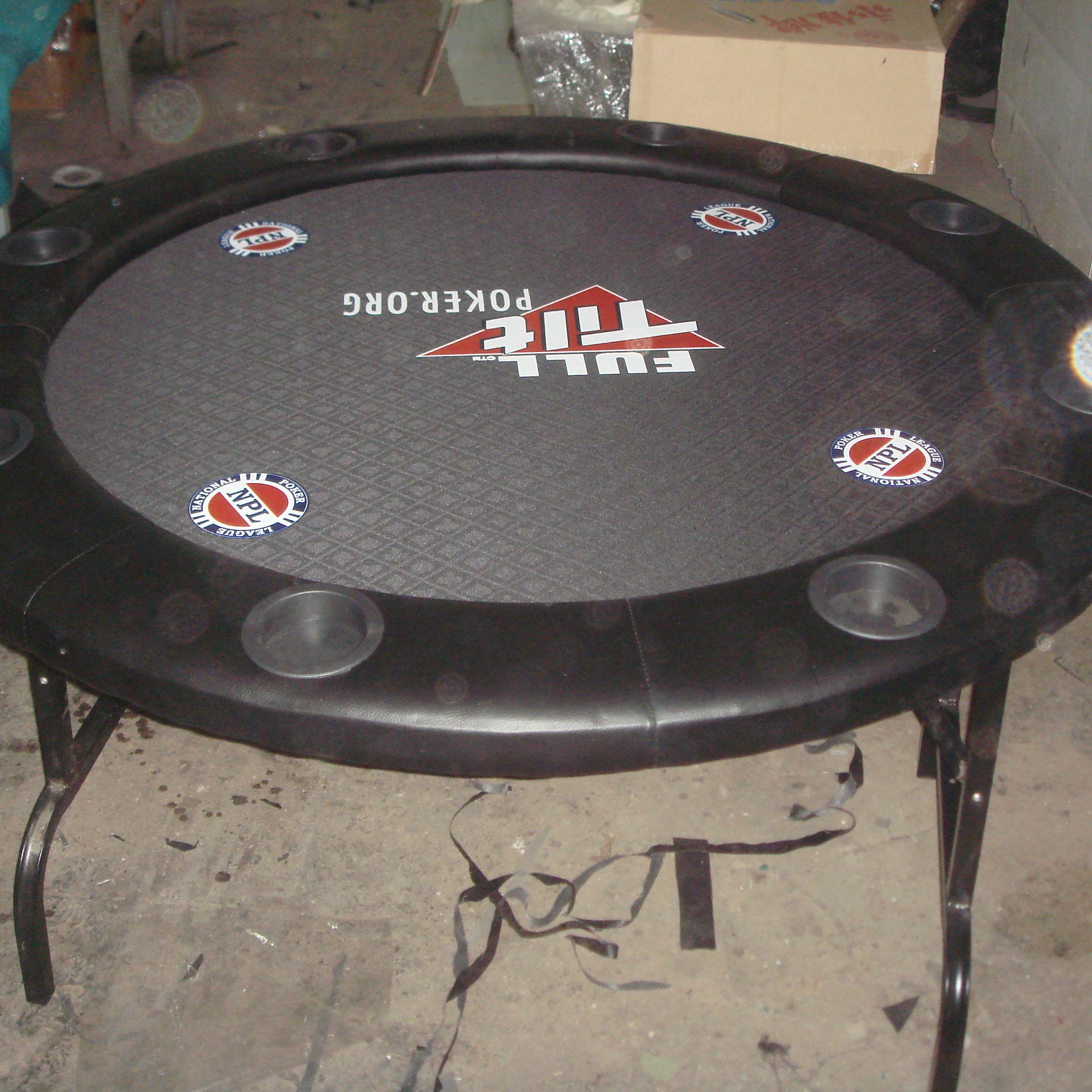Классический Компактный покерный стол на 8 человек со складными металлическими ножками и тканью для скорости