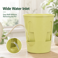 Pot Tanaman Estetik Gaya Nordik Minimalis Warna Krem, Penyiram Otomatis, Dekorasi Taman Ramah Lingkungan Modern, Tanaman Hias Dalam Ruangan