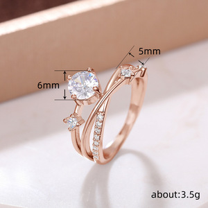 Elegante Anillo de Zirconia con Diseño de Órbita Galáctica, Estilo Francés, Minimalista y de Lujo, Joyería de Moda para Mujer, Uso Diario, Regalo Chic - Product Image 3