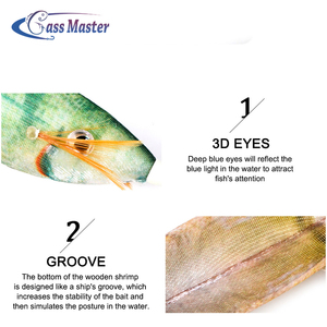 Bassmaster Pêche <span class=keywords><strong>Leurre</strong></span> lumineux <span class=keywords><strong>pas</strong></span> cher Calmar jig <span class=keywords><strong>leurre</strong></span> Jigging Bois Crevette calmar crochet gabarits - Product Image 3