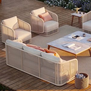 Furniture Modern All Weather <b>Rope</b> Furniture Patio Customization Sets Outdoor Aluminum Garden Set - Product Image 1