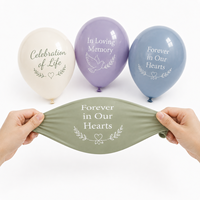 Ballons en latex imprimés aux couleurs douces pour commémoration, célébration de la vie, et décoration de cérémonie funéraire
