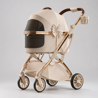 Poussette pliable pour animaux de compagnie à 4 roues, avec panier amovible, antichoc, chariot de voyage pour chats et petits chiens, promenades en extérieur