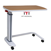Table de lit d'hôpital réglable en hauteur MT MEDICAL avec roulettes pour chambre de patient, soins infirmiers, table à manger