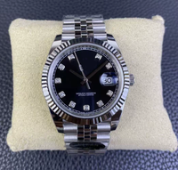 Montre mécanique automatique pour homme de haute qualité, lunette cannelée, index en cristal, calendrier, bracelet en acier Jubilee