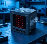 EASTSONG ES72-I3 Medidor de Corriente CA Trifásico de 72x72mm, Amperímetro Digital LED Rojo 5A 1A RS485 Half-Duplex Modbus RTU Clase 0.5