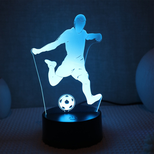 USB 3D calcio notte luce colorata tocco LED tavolo e decorazione della stanza ABS materiale sport atmosfera - Product Image 5