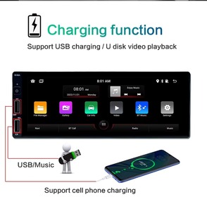 Radio Multimedia para Auto con <span class=keywords><strong>Pantalla</strong></span> Táctil HD <span class=keywords><strong>de</strong></span> 6.86 Pulgadas, Android, Universal, 1 Din, CarPlay Inalámbrico, Reproductor <span class=keywords><strong>de</strong></span> Video, GPS, FM - Product Image 2