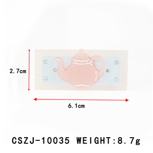 Pinza de Pelo Mini de Acetato Rosa de 6.1cm con Diseño Creativo, Pinza de Pelo Cuadrada con Adornos Dulces para Niñas, Personalización de Joyería - Product Image 2