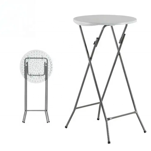 60cm gỗ tròn gấp bảng nhựa tròn gấp bảng trắng có thể gập lại <span class=keywords><strong>mini</strong></span> bar bàn ăn - Product Image 1