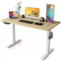 Escritorio Ergonómico de Altura Ajustable Eléctrico de 120x60cm, Fabricado en Vietnam, de Madera de Roble, Soporta hasta 70kg/154lbs