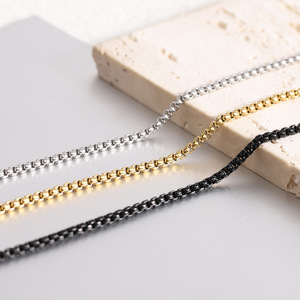 Collar de Cadena Minimalista de Acero Inoxidable, Chapado en Oro de 18K, Unisex, para Uso Diario, Regalo, Diseño Geométrico, Cadena de Clavícula con Eslabones Redondos - Product Image 1